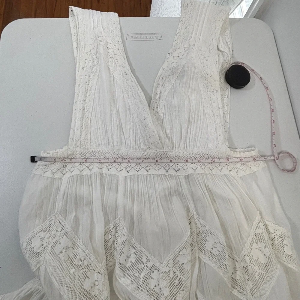 Free People Intimately Tunic Boho Lace Gauze Beach Cottagecore White Womens SP - Picture 4 of 11